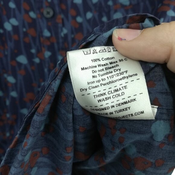 Norse Projects Abstract Button Down Up Long Sleeve Shirt Size S Anton Branch - Picture 13 of 13